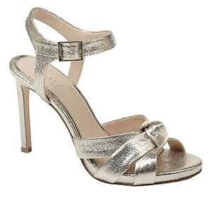Jewel‎ Badgley Mischka Rhonda Satin Knotted Stiletto Heels Sandals Size 10 NEW